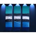 Image of 3 Blue Sky Aqua Oceans - Aqua Marine Ready to Hang Art Modern Abstract Paintings