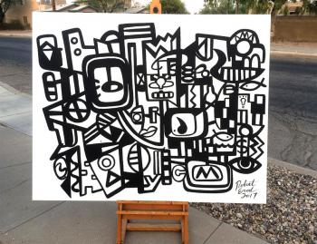 Image of ORIGINAL Black and White 48x60 Painting