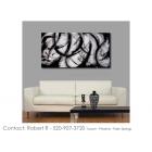 Image of Sale - 48x24 Soho Black Abstract Art Paintings FREE SHIPPING
